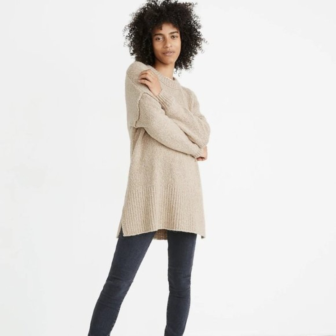 Madewell Alpaca-blend Baxter Sweater Tunic in Tan 3X