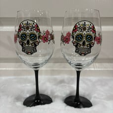 Day Of The Dead Wine Goblet Set Of 2