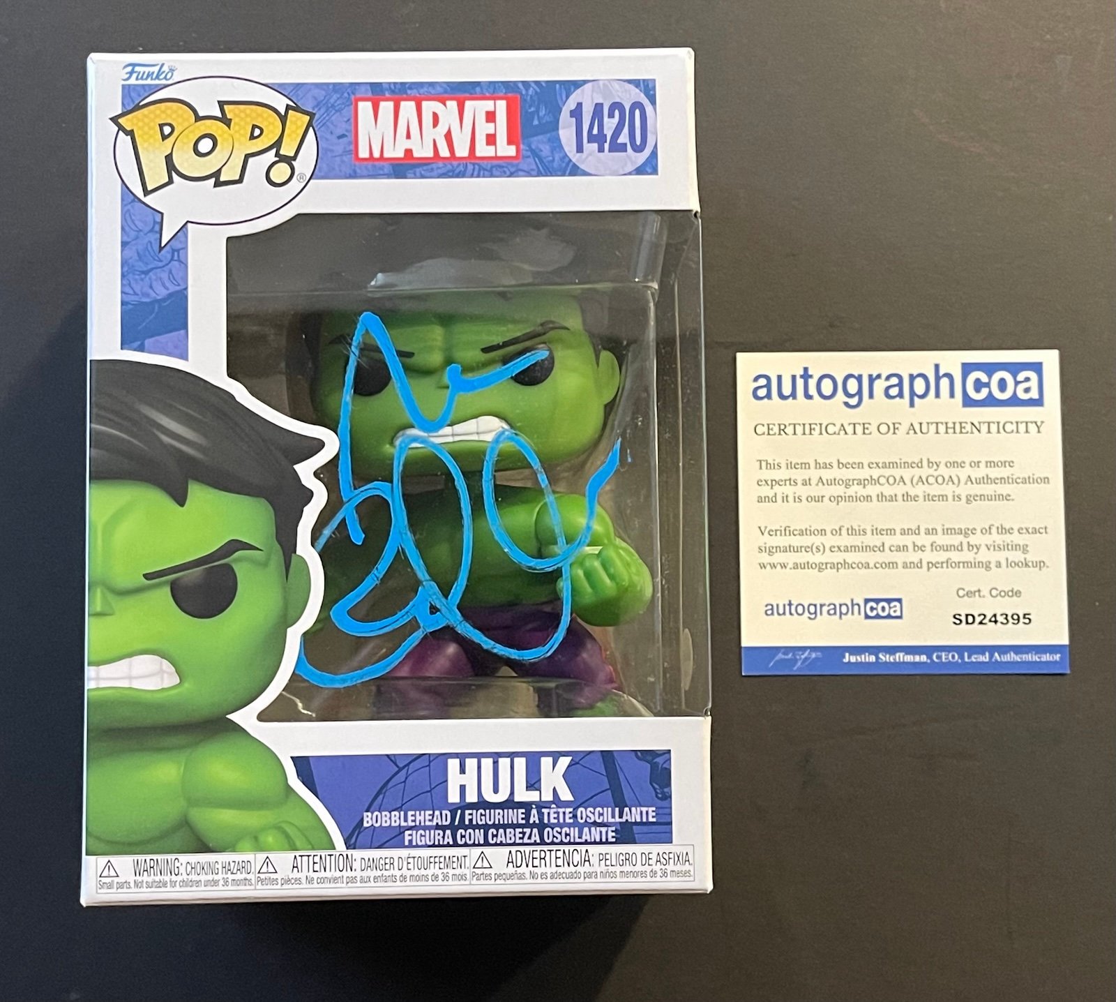 Mark Ruffalo Signed Marvel Hulk Funko Pop Authenticated ACOA