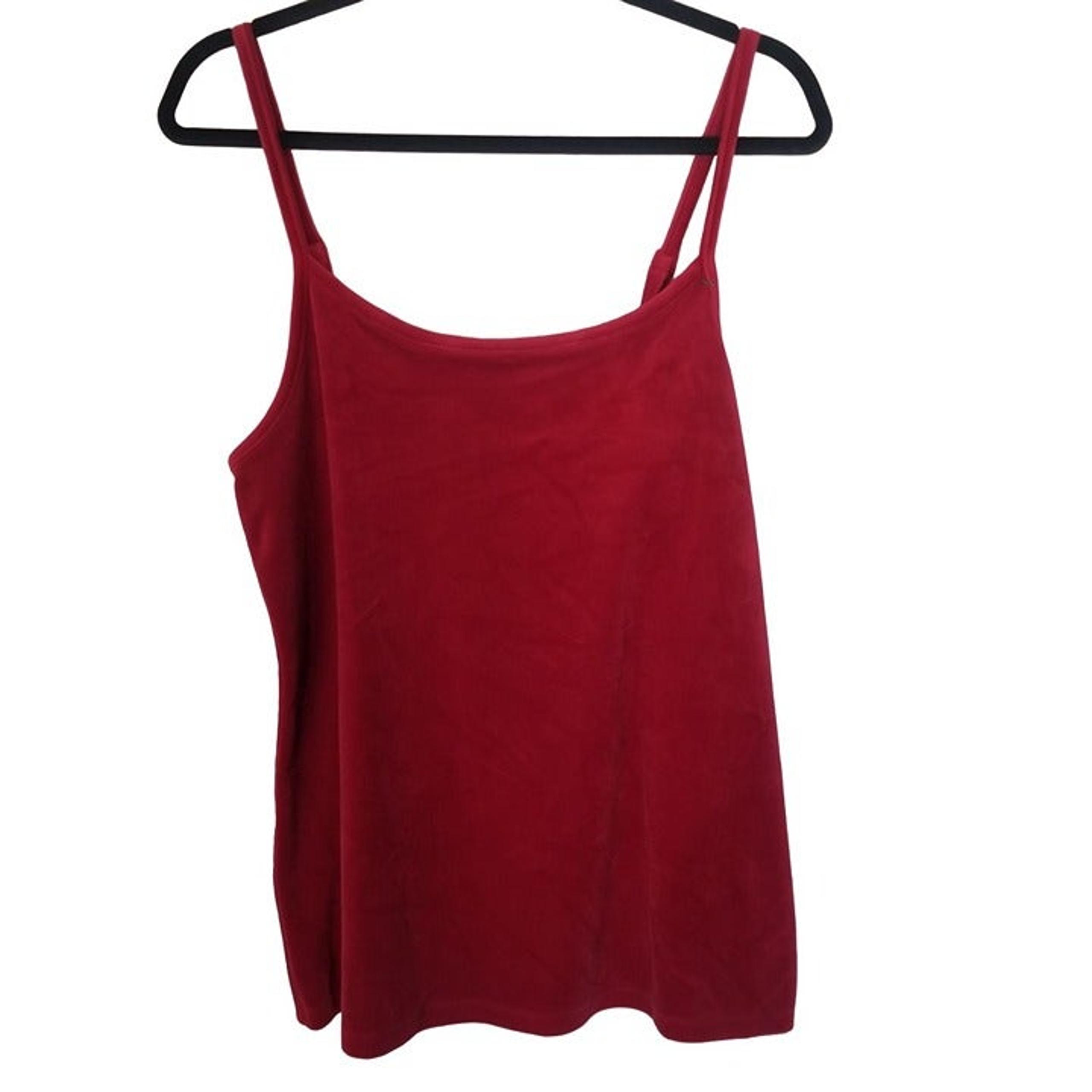 Torrid Sleep Womens 0X Red Velour Knit Sleeveless Lounge Camisole Tank Top