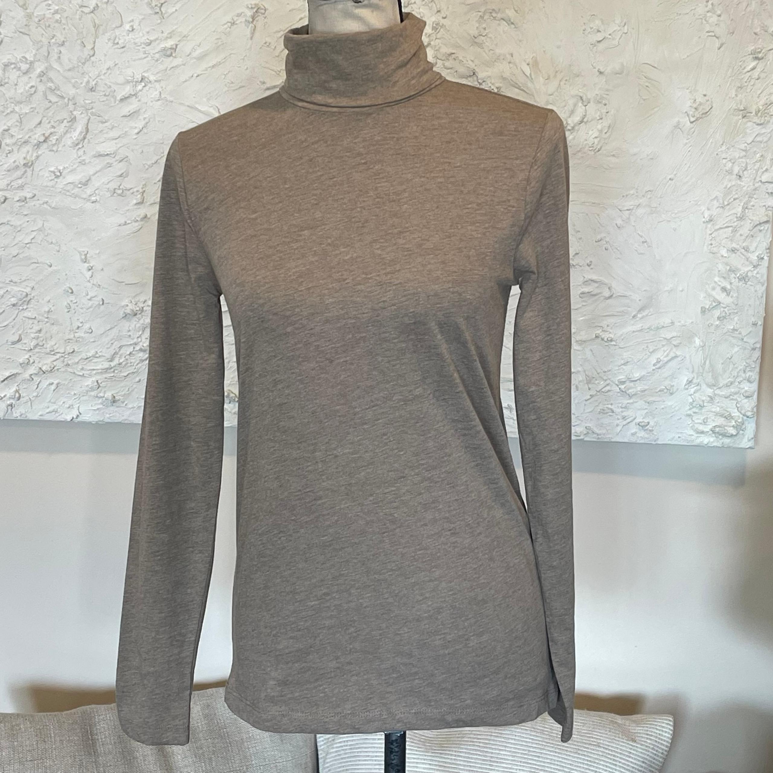 J. Crew Tan Cotton Stretchy Tissue Turtleneck Women's Size XS NWT