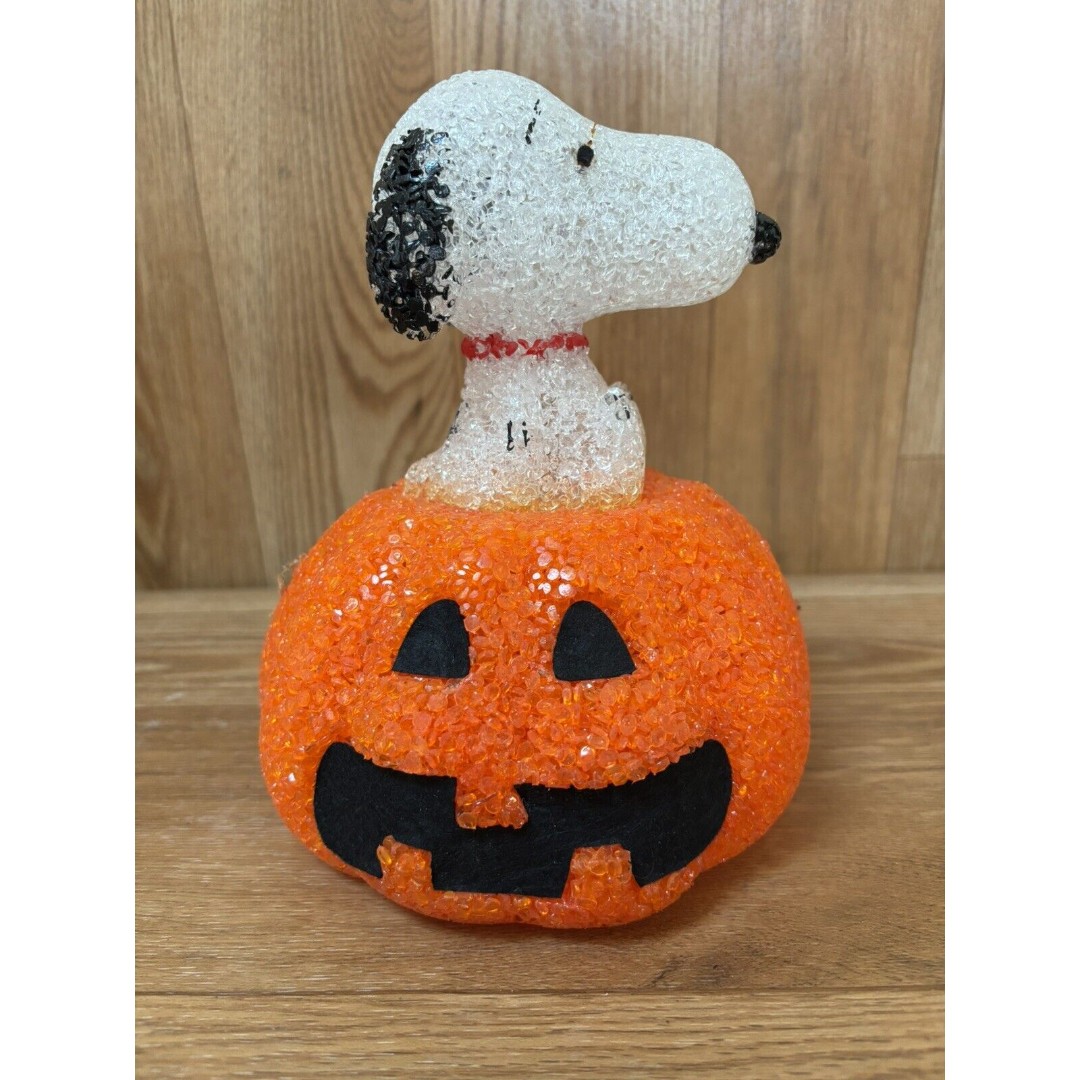Peanuts 2011 WW Snoopy Great Pumpkin Jack-o-Lantern Plastic Popcorn Light Up 8