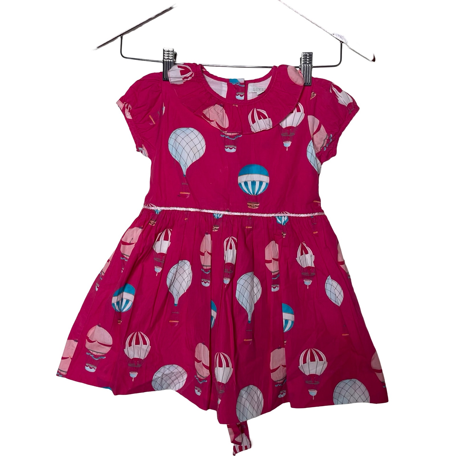 Livly hot pink hot air balloon cotton short sleeve dress sz 3T