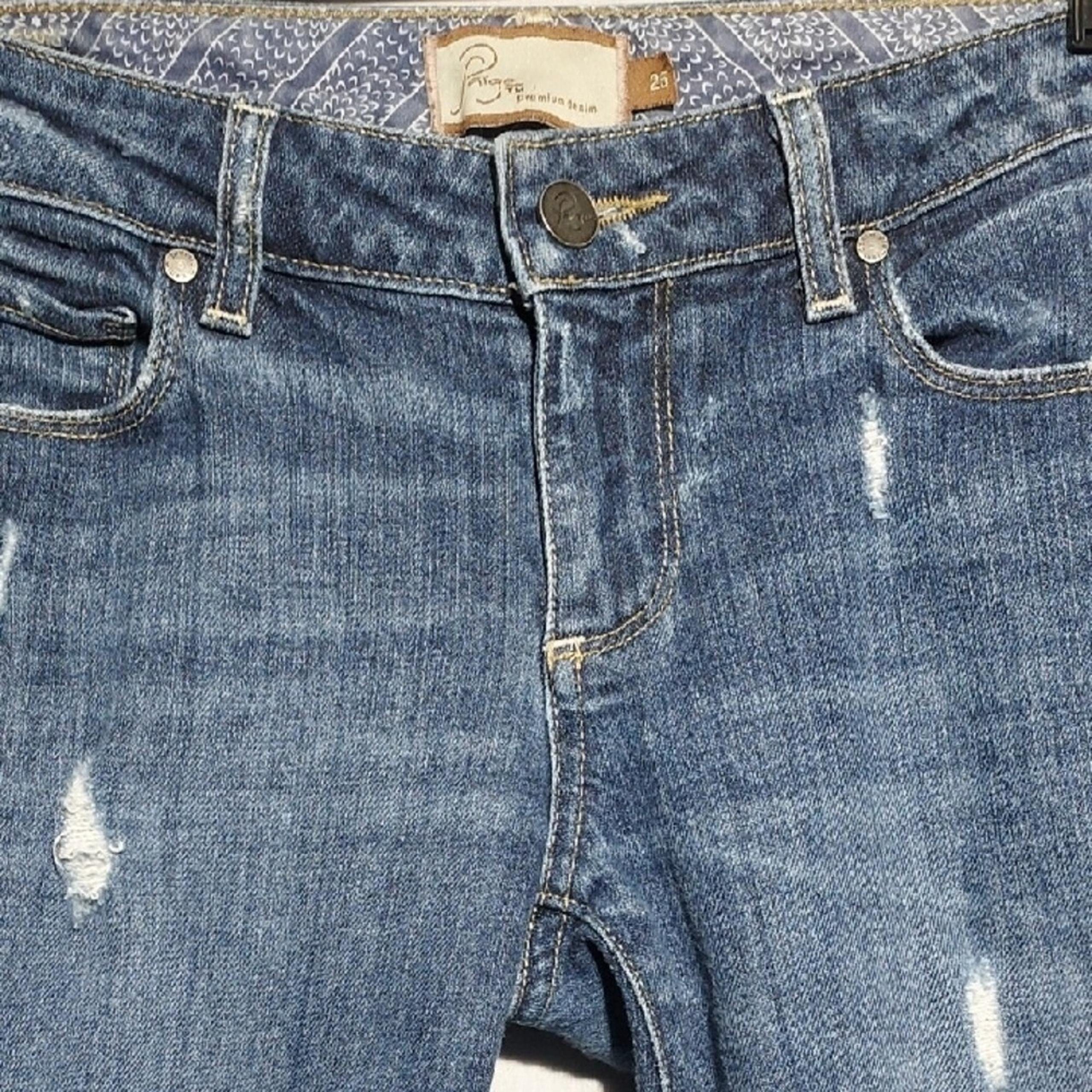 Paige Premium Denim Jimmy Jimmy Medium Wash Cropped Womens Jeans 25