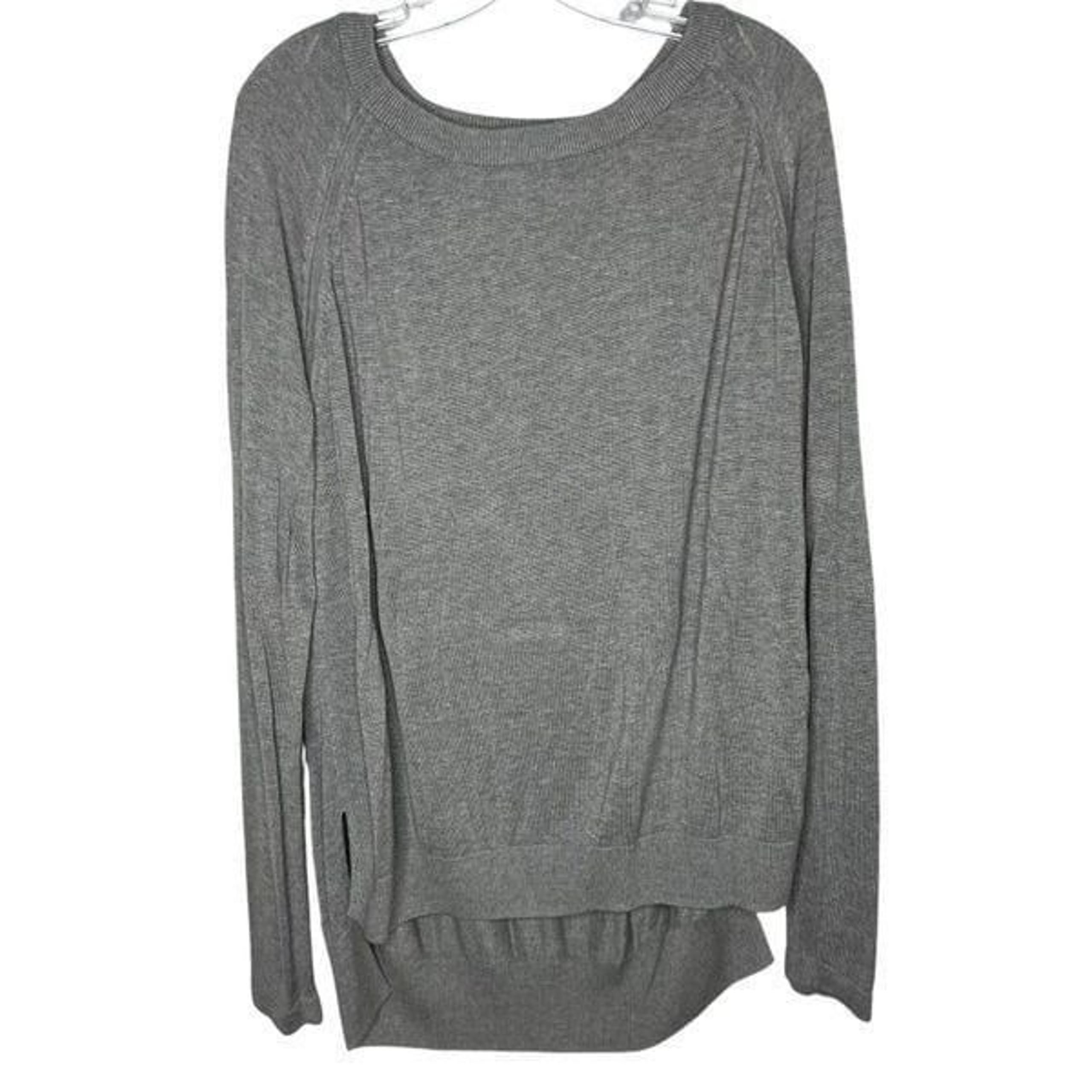 Lululemon Knit Crew Neck Long Sleeve High/Low Gray Women’s Sweater Size 12