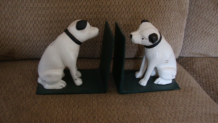 Nipper The RCA Victor Dog Bookends Bank Cast Iron Set