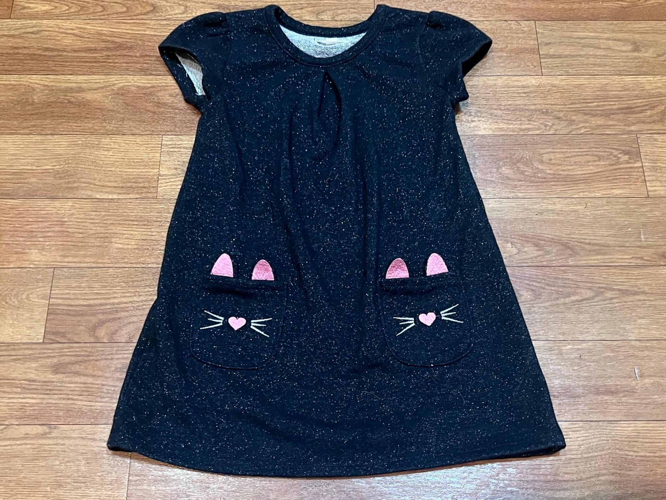 Tucker + Tate Black Metallic Cat Dress Girls Size 4