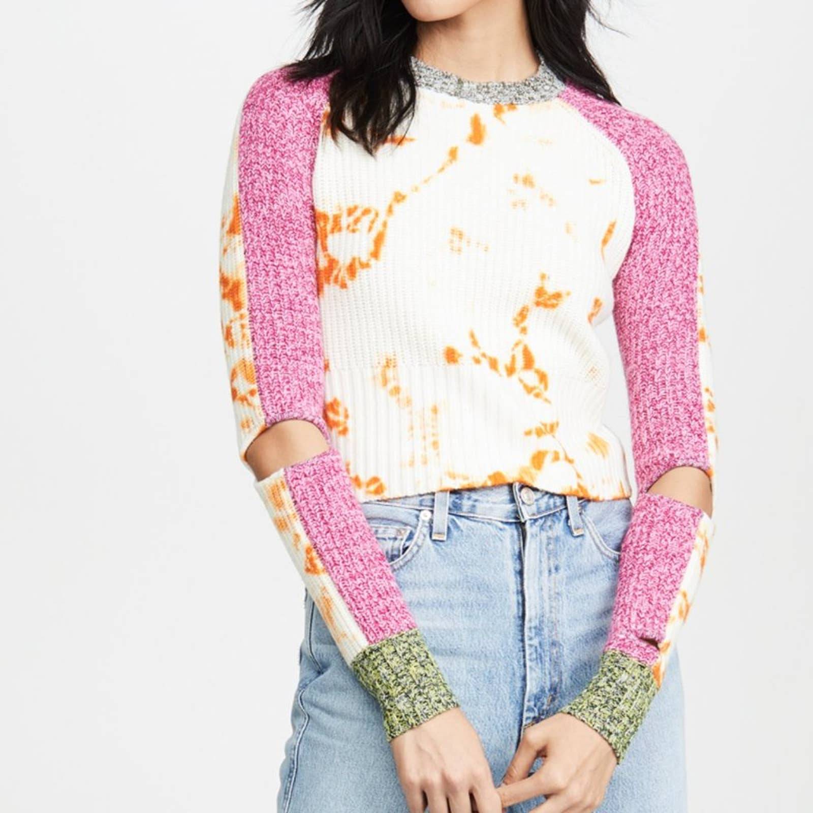 Zoe Jordan Akar Multi Tie Dye Sweater Wool Cashmere Blend sz S/M