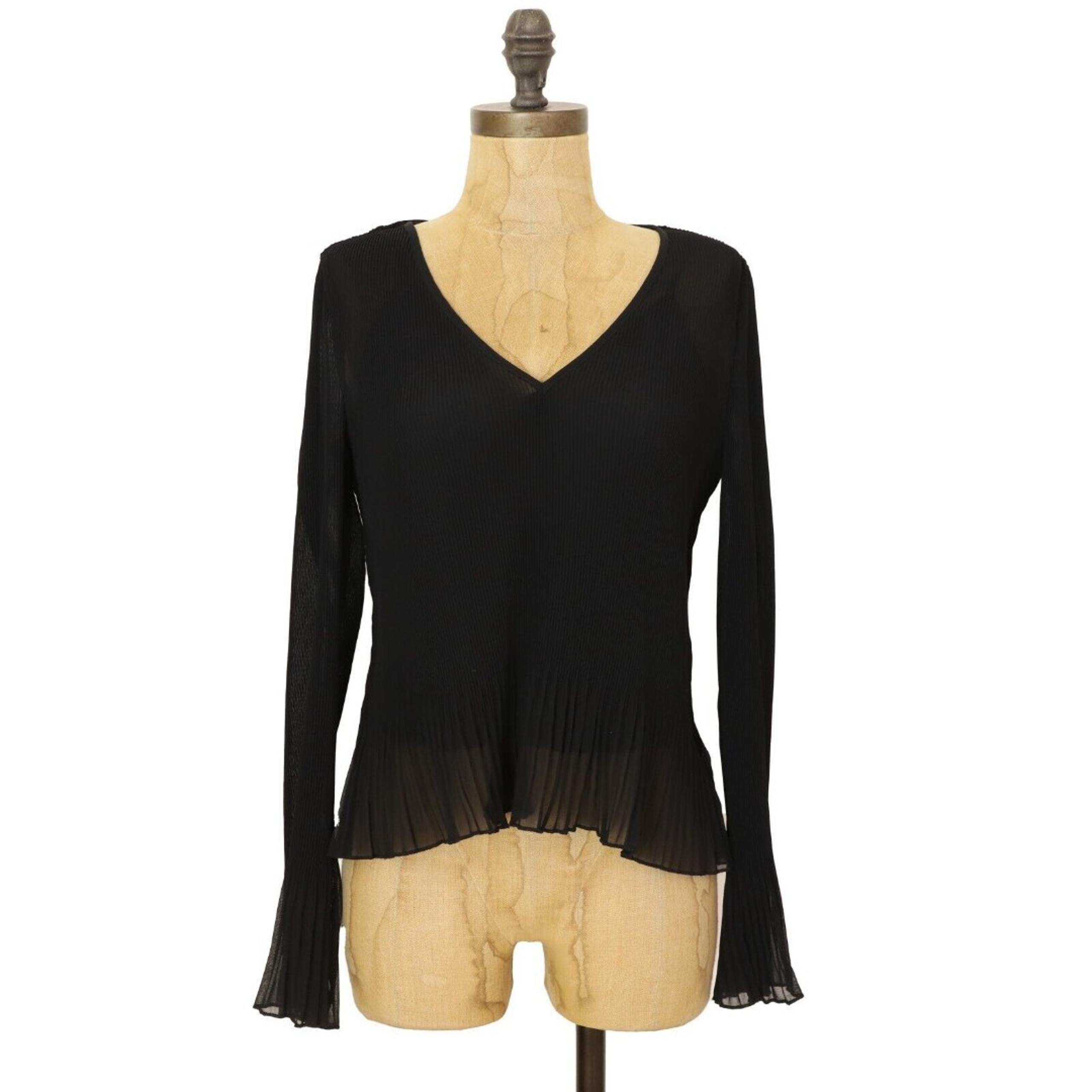 MADEWELL Pleated Flare-Sleeve Top XXS True Black Lined V-Neck Blouse Chiffon B20