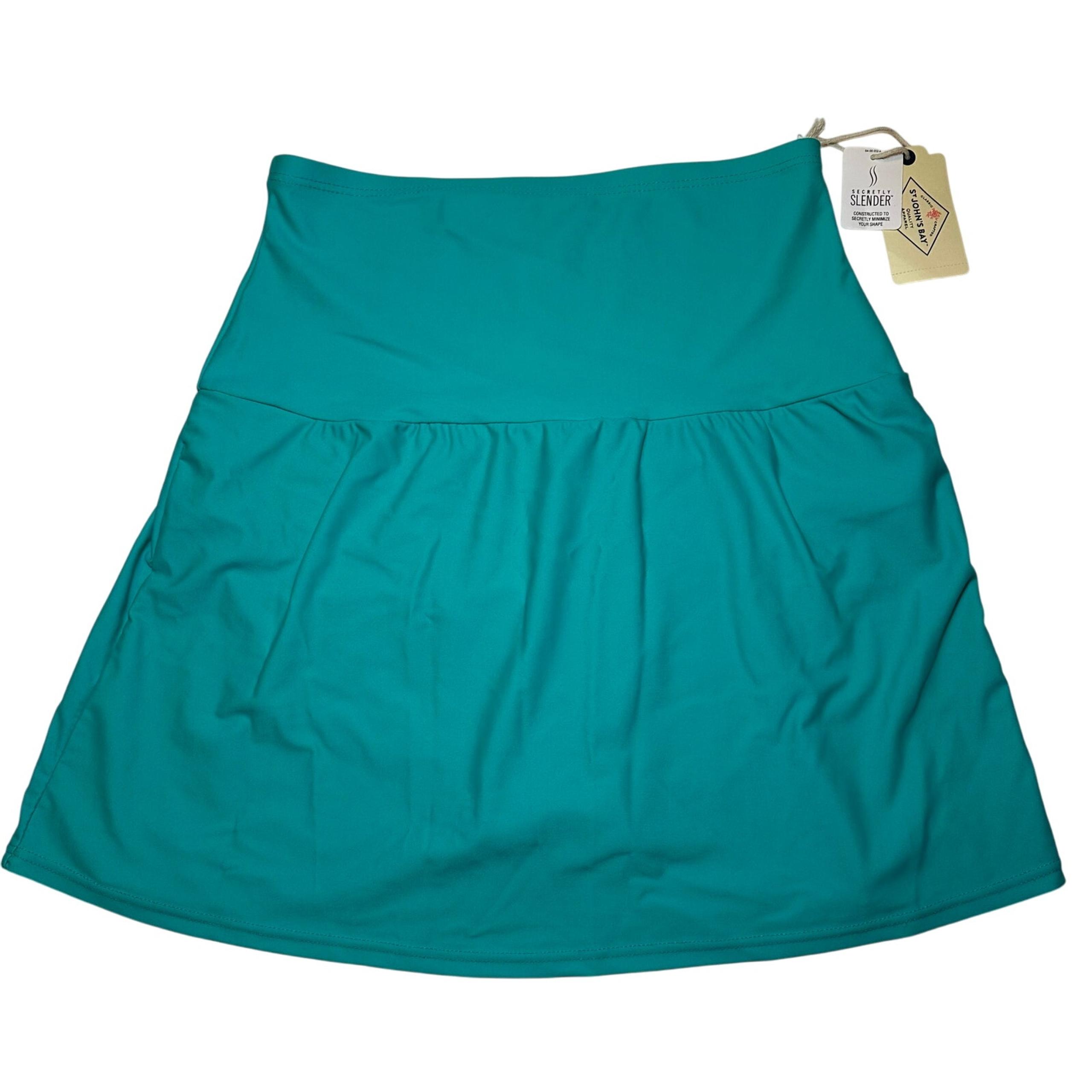 St Johns Bay Secretly Slender Women’s 10 Swim Skirt Bottom Brief Bathing Suit