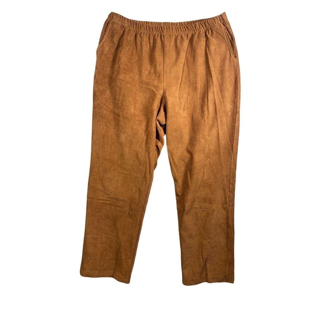 Lands' End Womens Sport Knit High Rise Corduroy Elastic Waist Pants Size XL/P