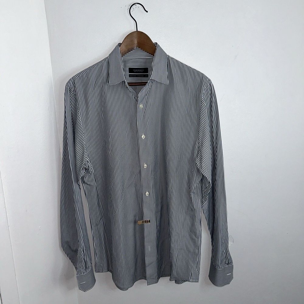 Club Monaco Long Sleeve Banker Stripe Poplin Shirt Casual Brand New with Tags