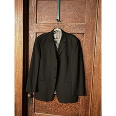 Tallia Uomo Black Gray Wool Four Button Blazer Sport Coat Men's 44R
