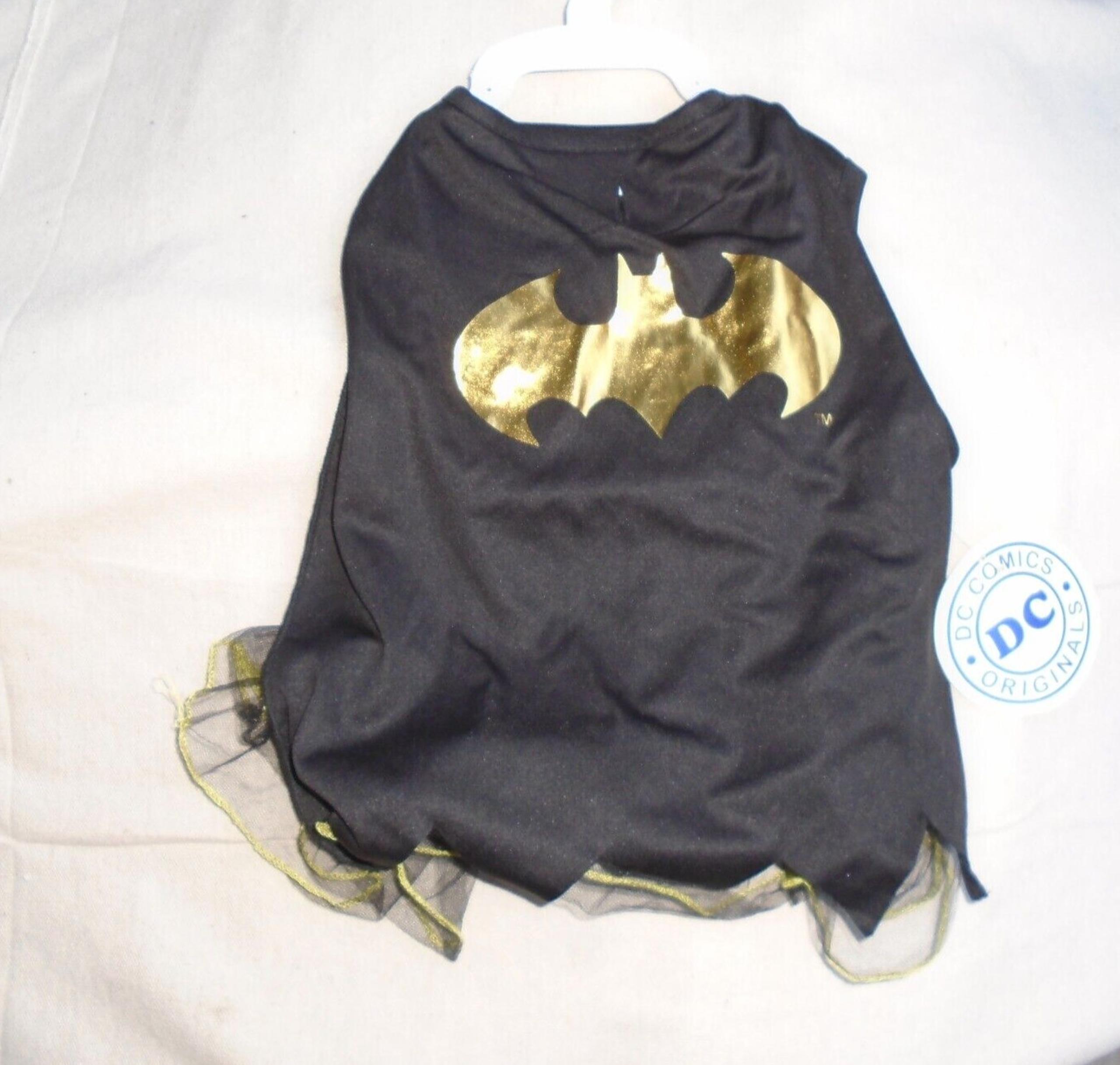NEW DC COMICS ORIGINALS BATMAN BATGIRL DOG PET COSTUME WITH CAPE SMALL DOG SZ L