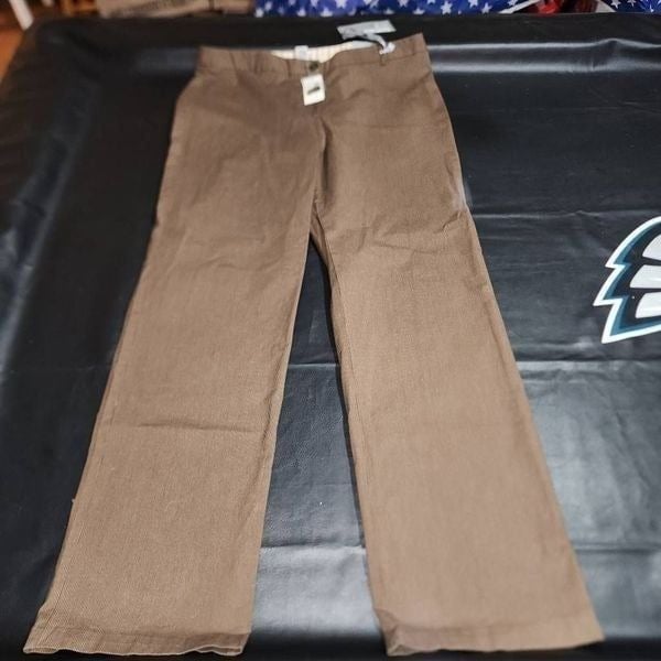 NWT Chico's Womens Chocolate Brown Tonal Stripe Korinne MT Pants 3 XL 16 New