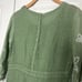 New 120% Lino Light Green Linen Dress with White Floral Embroidery Size 8