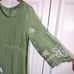 New 120% Lino Light Green Linen Dress with White Floral Embroidery Size 8