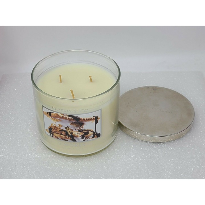 Vintage Bath & Body Works Slatkin & Co. Smores 3-Wick Candle 14.5 oz S'mores
