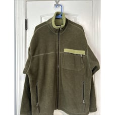 Vintage Mens Patagonia Fleece Full Zip Jacket Made In USA Sz XL Green Pockets