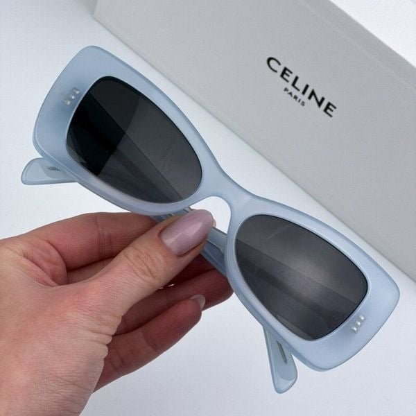 Celine CL40236I 84A CELINE 3 DOTS BRAND NEW Sunglasses Blue Grey Women Butterfly