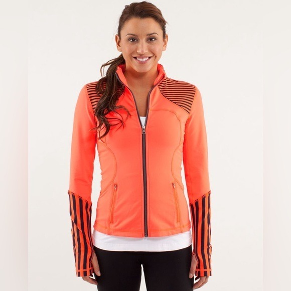 Lululemon Forme Jacket Light Flare Classic Stripe Light Flare Inkwell Size 4