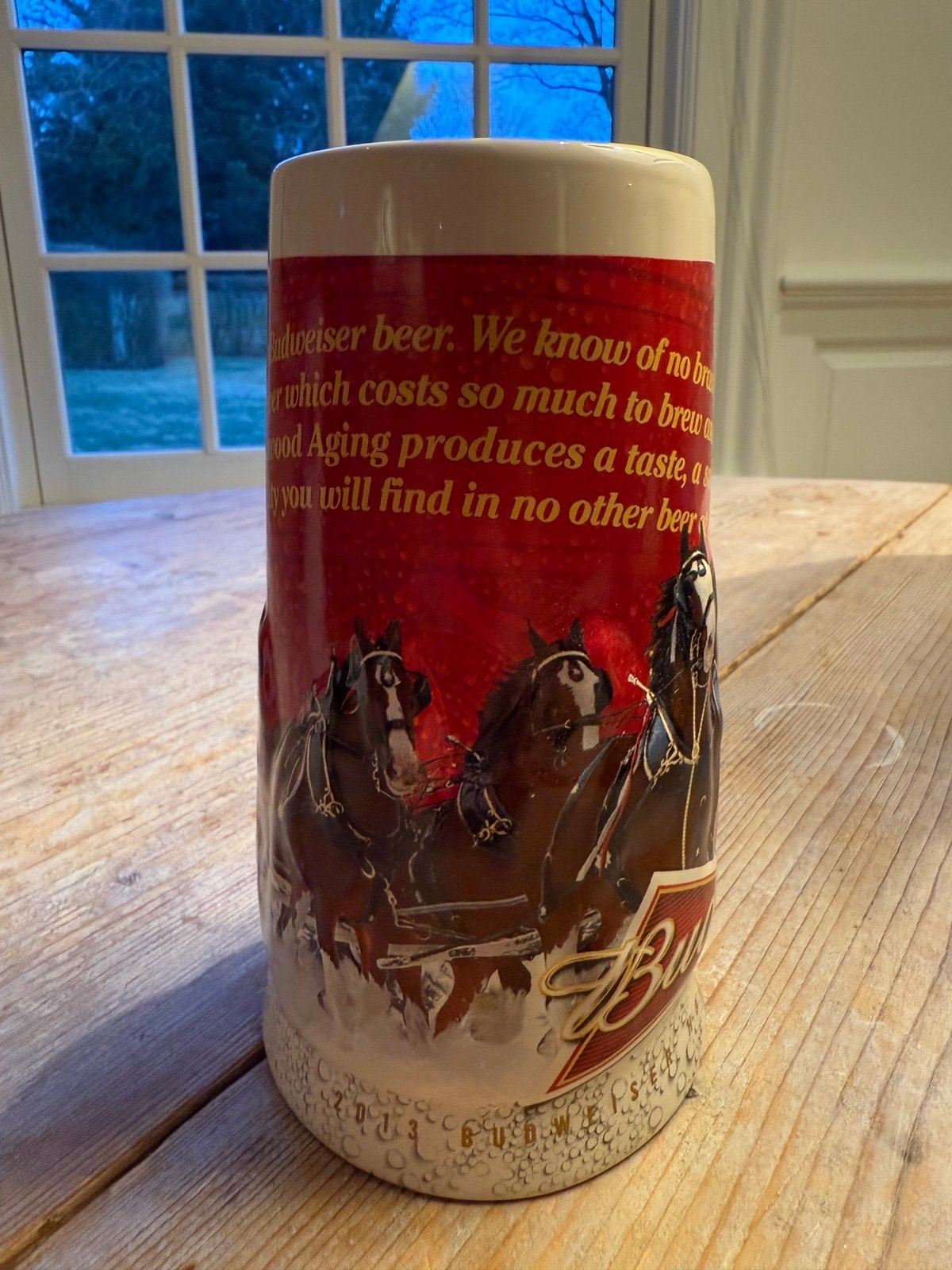 2013 Budweiser Beer Stein Sights Of The Season W/ Certificate of Aunthenticity