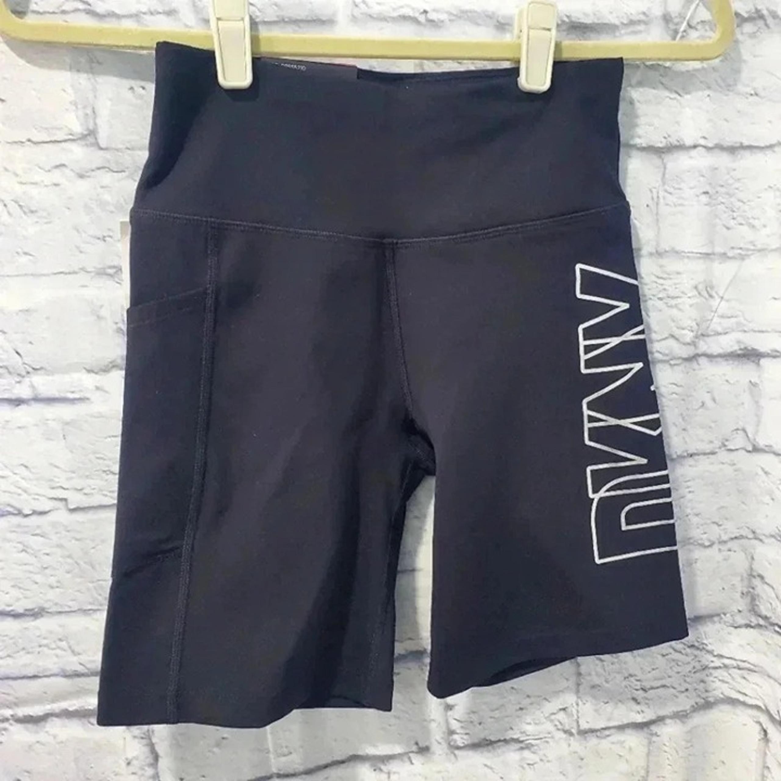 DKNY poly/spandex Athletic Bike shorts size XS black with logo NWT