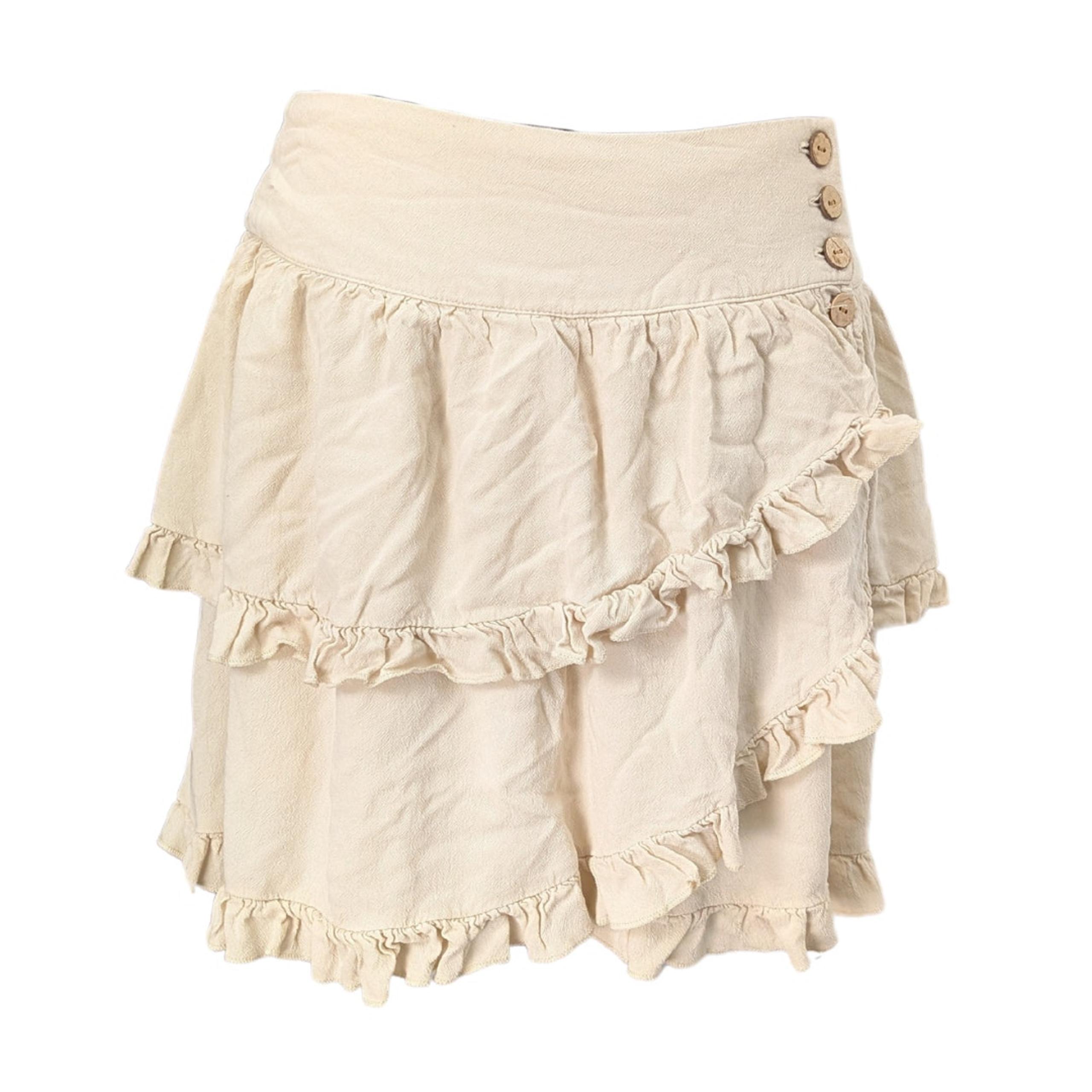 Forever 21 Y2K Creme Tiered Mini Wrap Skirt | Women's M