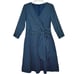 Lafayette 148 Penelope Striped Midi Dress Size 8 Womens Blue Tie Waist V Neck