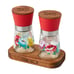 Pioneer Woman Sweet Romance 3Pc Salt & Pepper Grinder Set Floral Glass Red New