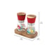 Pioneer Woman Sweet Romance 3Pc Salt & Pepper Grinder Set Floral Glass Red New