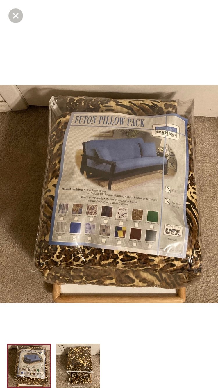 Deadstock Futon Cover and Pillow Pack Safari Cat Print
