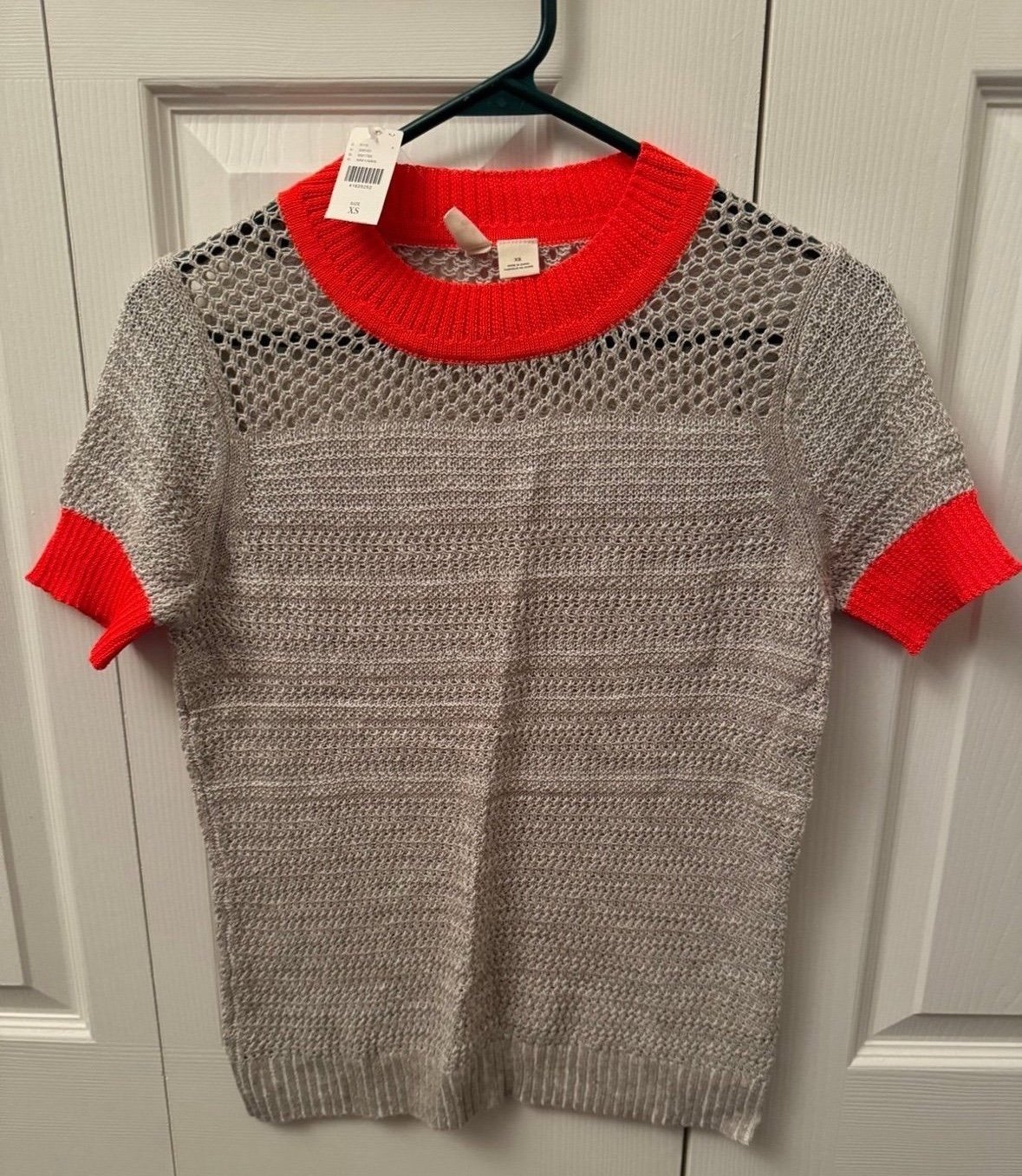 Anthropologie Moth Mesh Ringer Crewneck Sweater