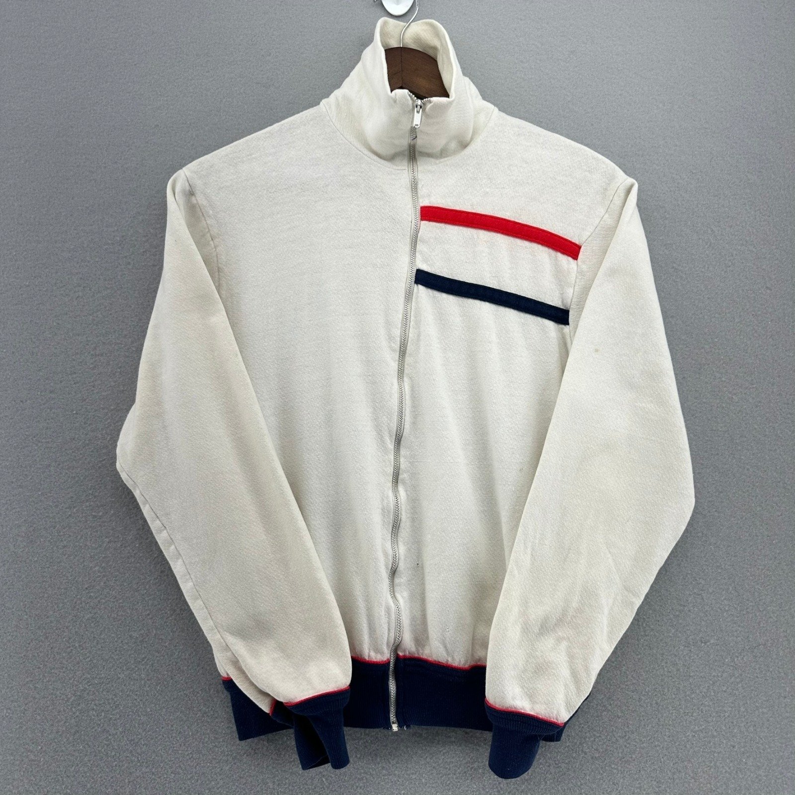 70s Levi's Sportswear Olympics Track Jacket Red White Blue Stripe USA VTG S 80s