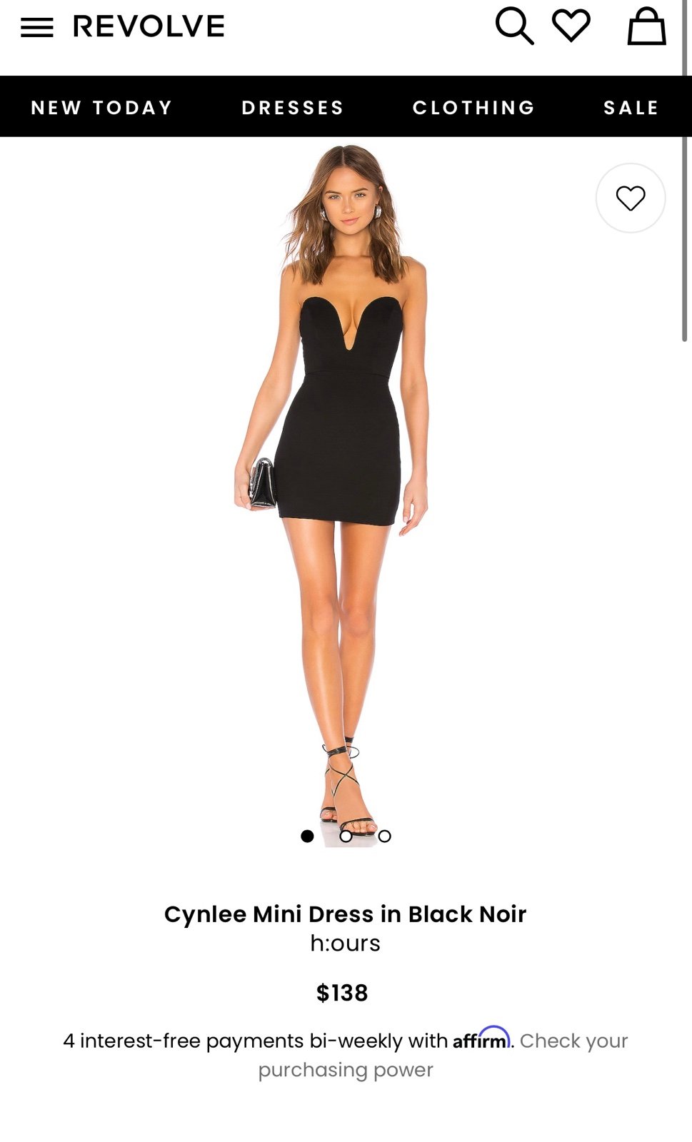 NWT h:ours (revolve brand) black mini dress size M