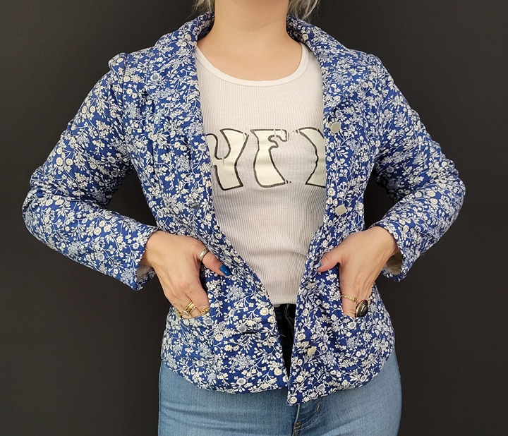 60s Ladybug Quilted Floral Blazer
