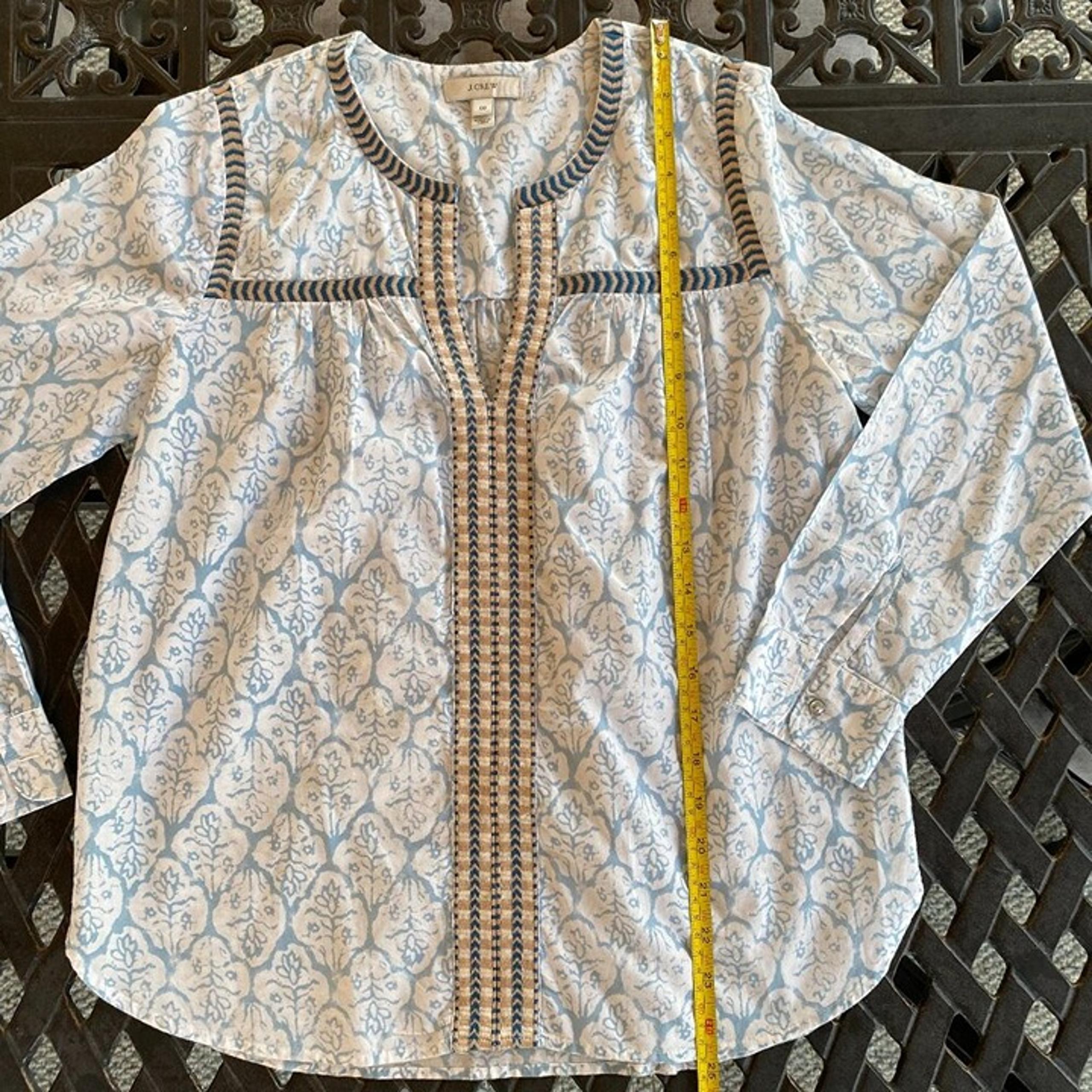 Oversized Embroidered Cotton Tunic - Size 00 - J.Crew