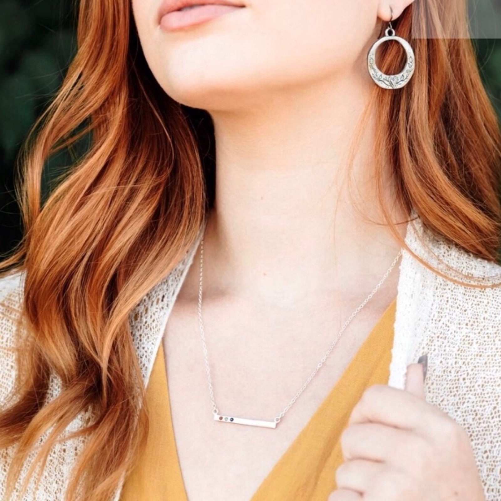 Lisa Leonard sterling silver stone bar necklace