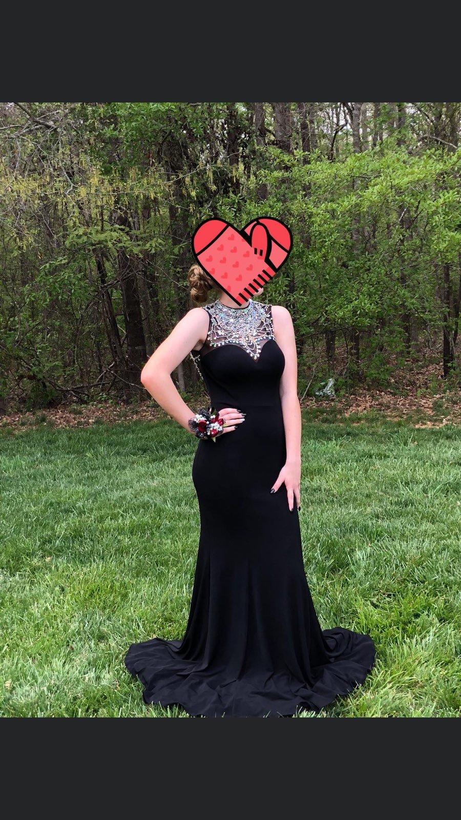 black & silver prom dress