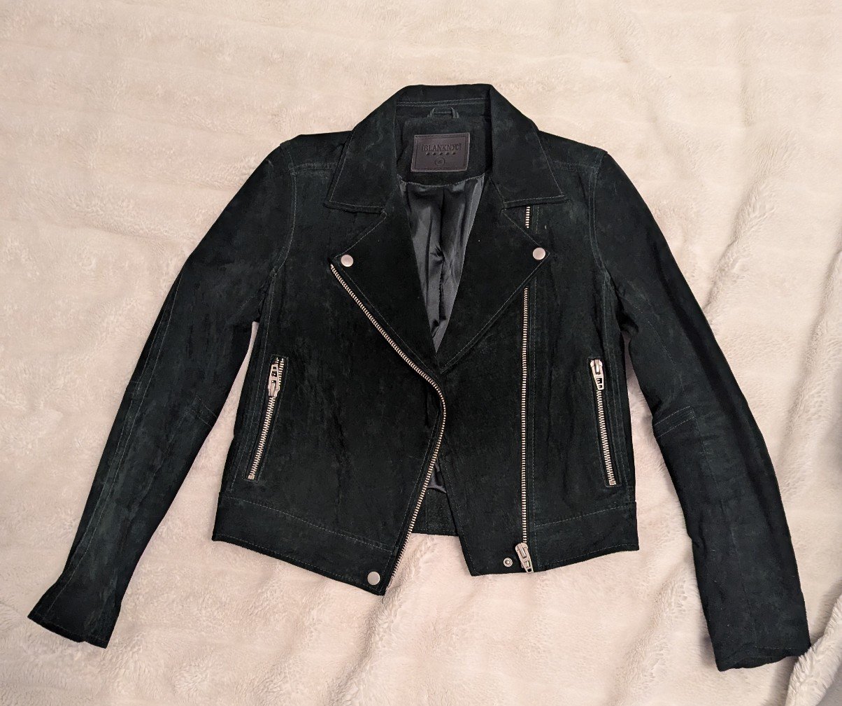 Suede Moto Jacket - Blank NYC - Dark Hunter Green