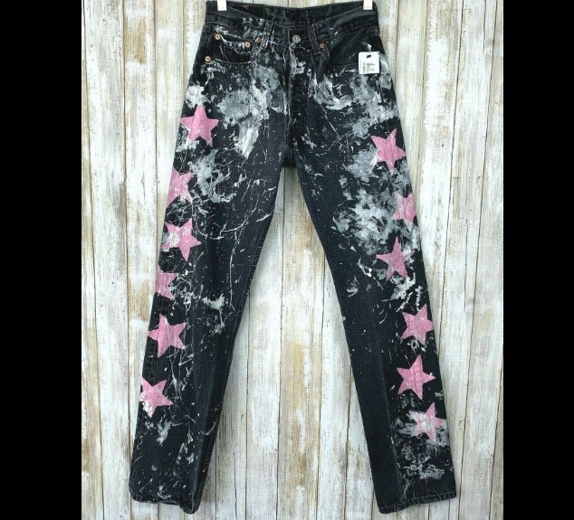 LEVI'S Vintage501 Pink White Jeans 25/26