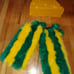 Faux Fur Leg Warmers w/Cuff Cover/Tassels & Cheese Head By Foamation. Go Pack Go
