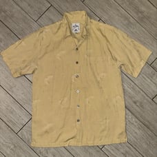 Guy Harvey Hawaiian Shirt AFTCO Bluewater Fishing Yellow Large Mahi Mahi