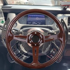 NEW JDM UNIVERSAL 350MM DARK WOOD STYLE Acrylic Deep Dish 6 Holes Steering Wheel
