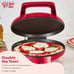 Round Skillet, 2 Cooking Surfaces, 12 Inch, Red Pizza Maker Machine Pizza Oven
