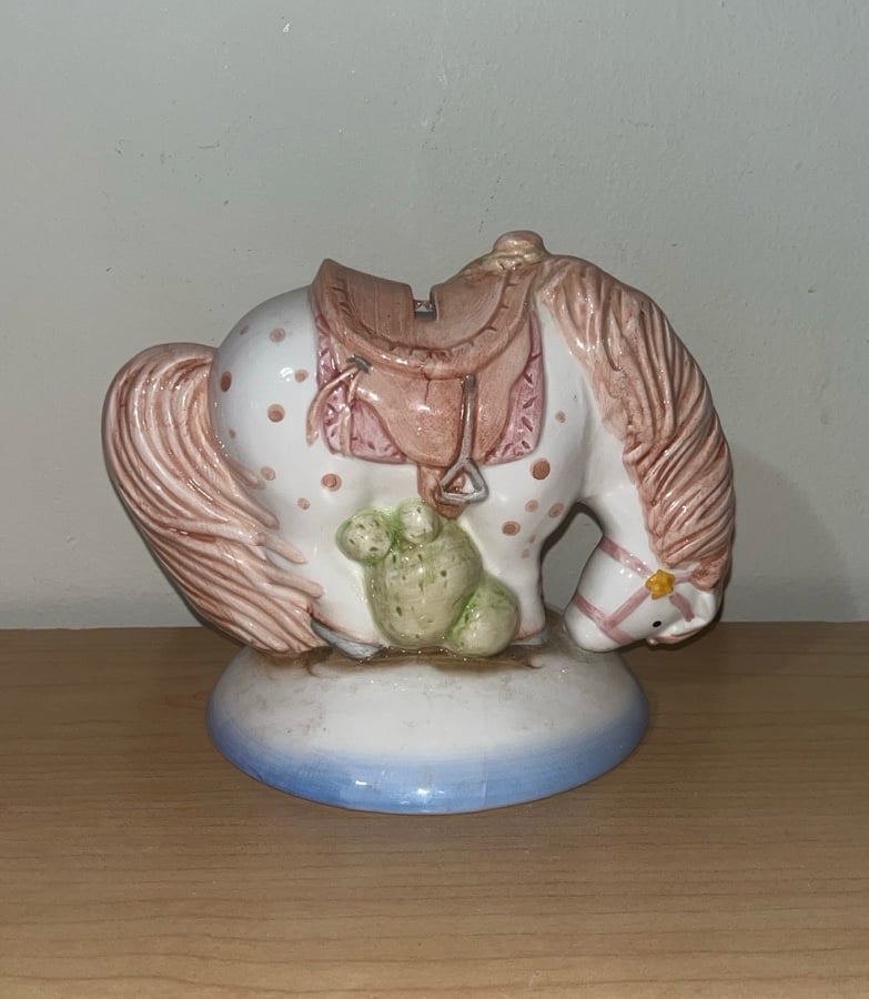 RARE VINTAGE CHARPENTE CERAMIC PONY Money Piggy Bank