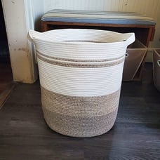 80L Laundry Baskets Hamper with Handles, Decorative Woven Storage Basket NEW