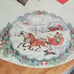 1997 BUCILLA Cross Stitch CHRISTMAS Tree Skirt Kit TO GRANDMOTHER'S HOUSE WE GO