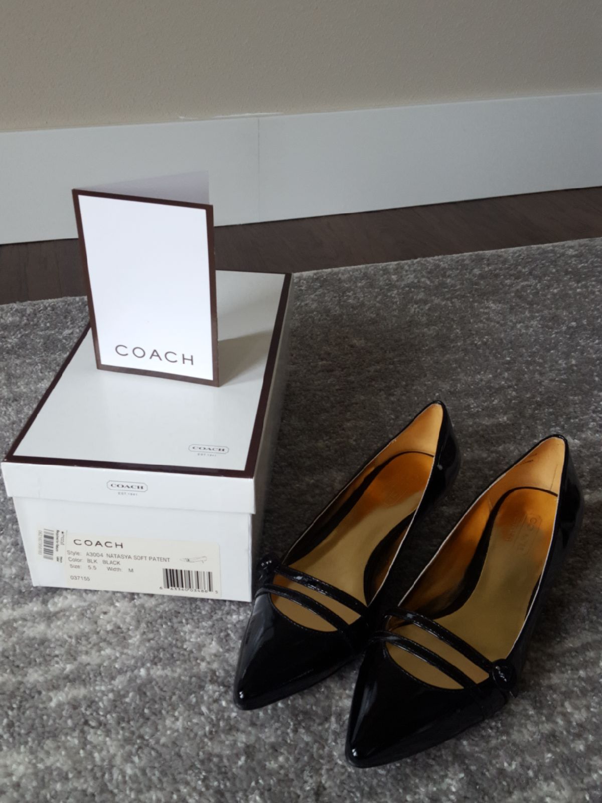Coach Natasya Patent Leather Kitten Heels Pumps