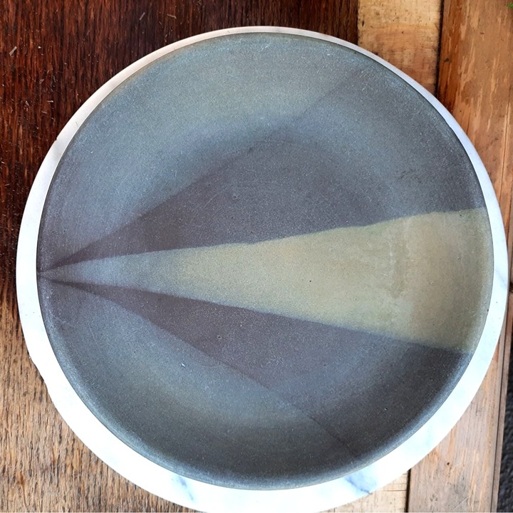 Vintage Stoneware Salad Bread Plate Tai Wan Yingge Old Street Studio Ceramics Ab